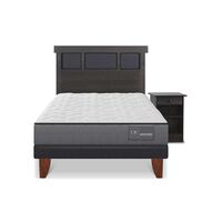 Cama Europea CIC 1,5 Plazas Anatomic + Respaldo + Velador Dublin