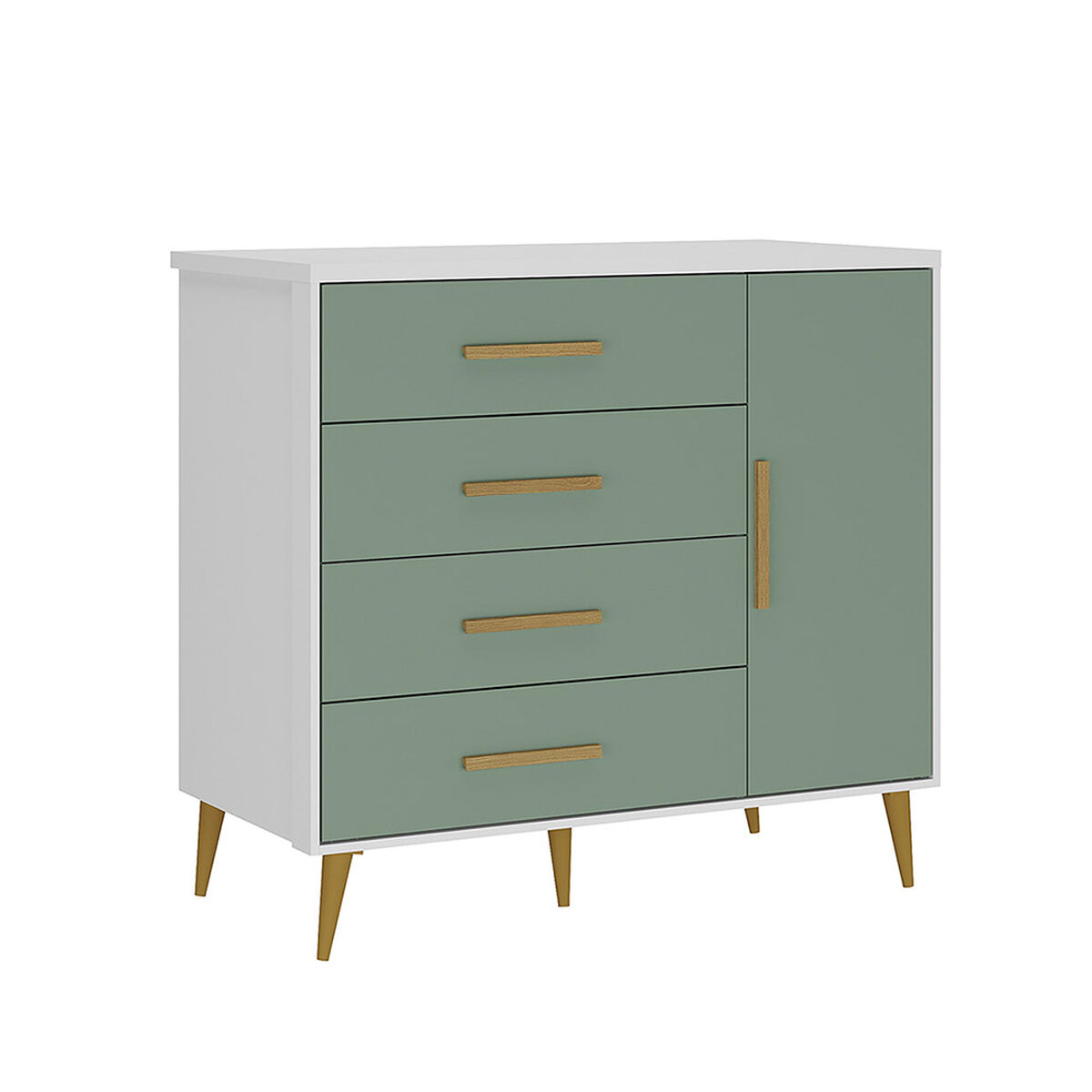 C&oacute;moda Di Poretti Design Kids 4 Cajones 1 Puerta Verde Pastel