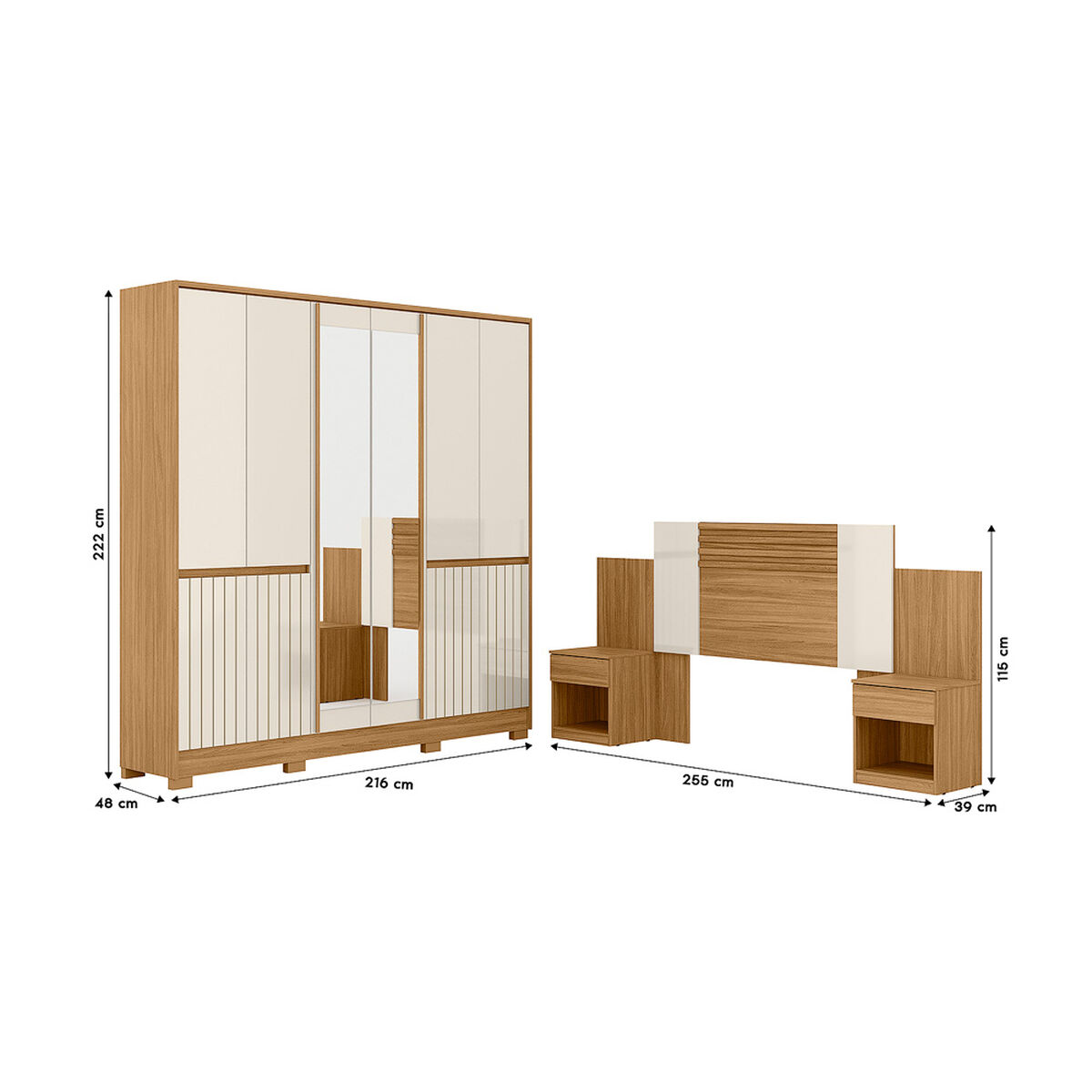 Closet Di Poretti Alasca 10 Puertas 4 Cajones + Respaldo Ajustable