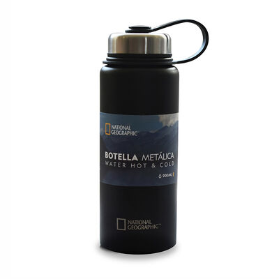 Botella Metálica National Geographic 900ml Negro