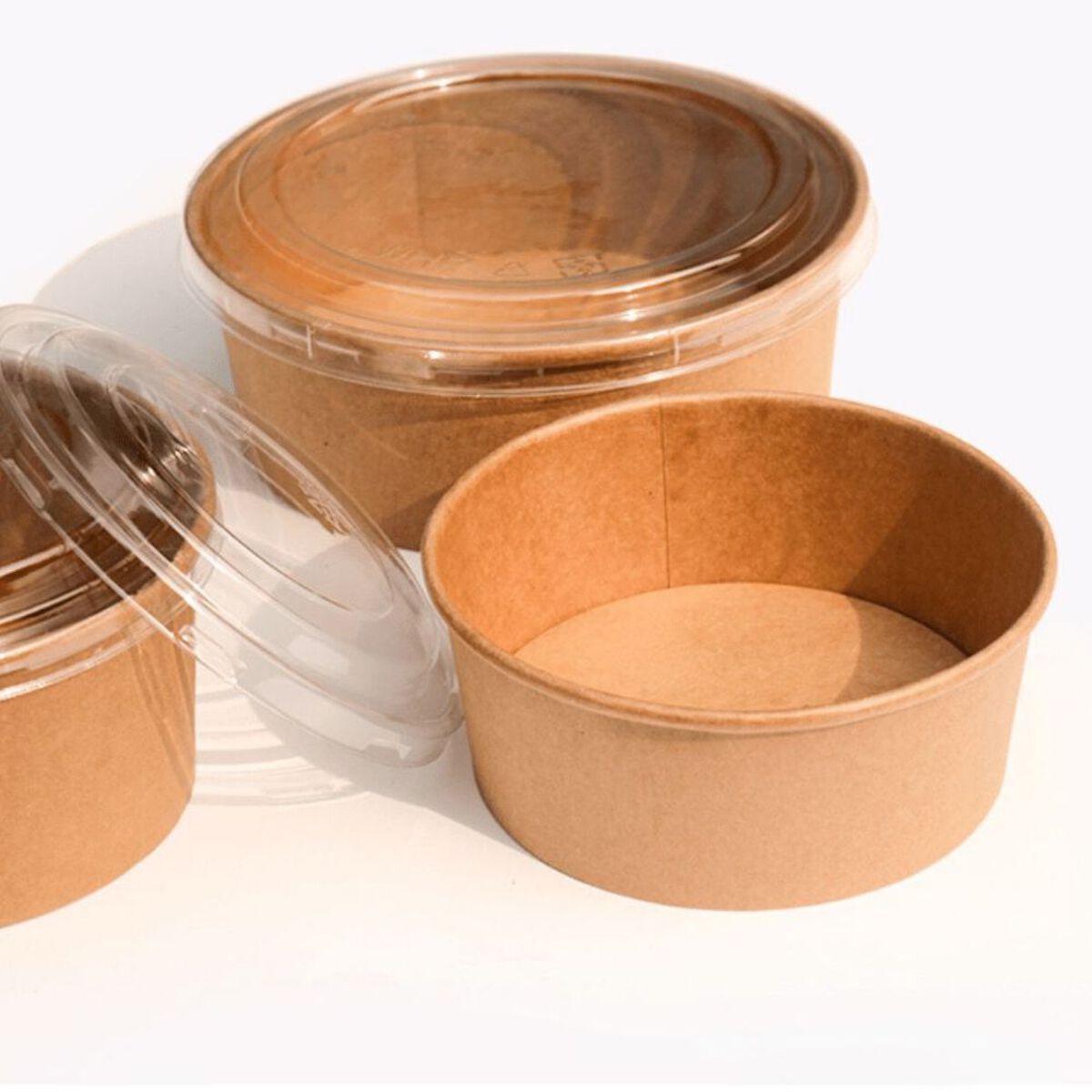 Envase Bowl con Tapa Pet Marrón De Gaune 1000ml