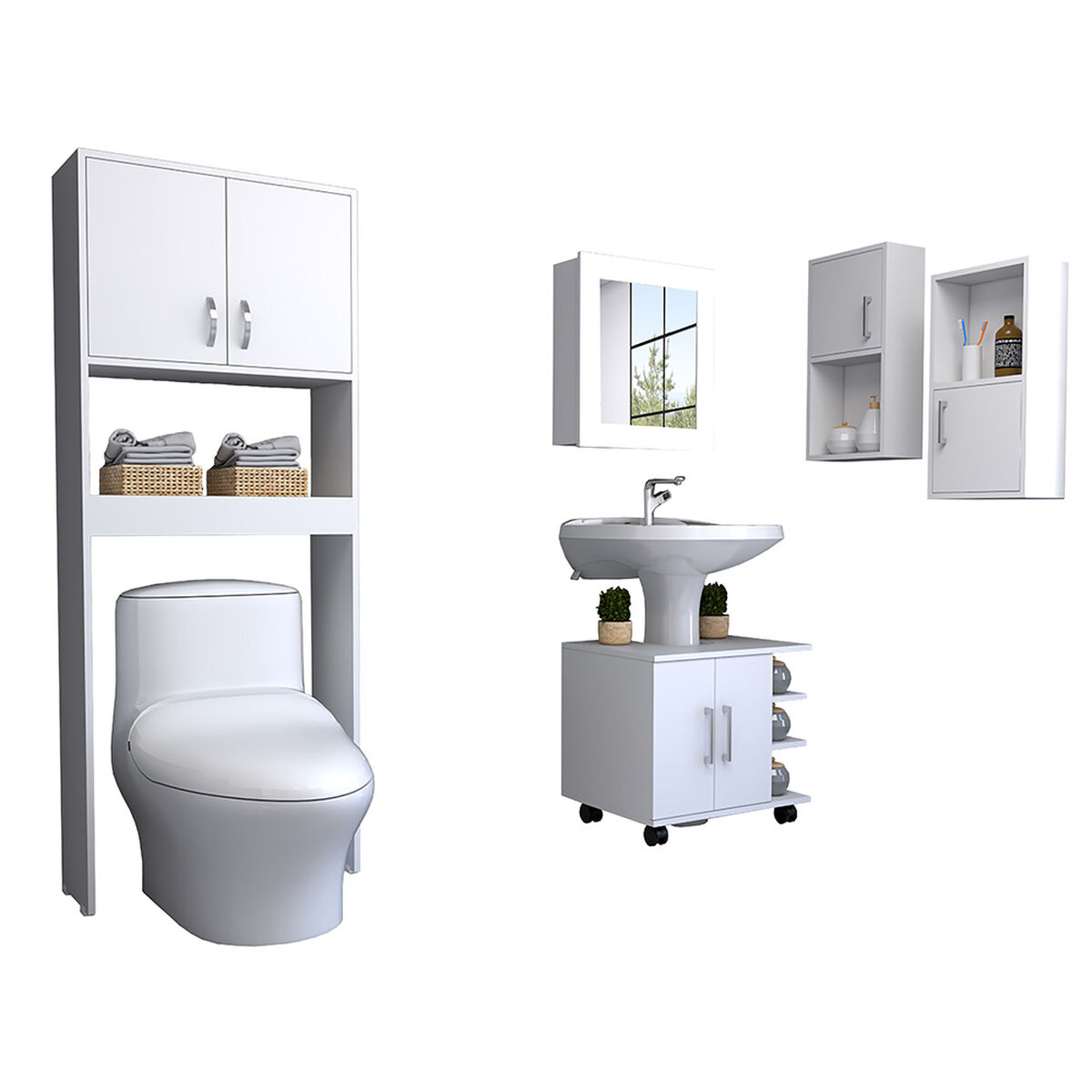 Botiqu&iacute;n + Optimizadores Lavamanos + Ba&ntilde;o 63-A + Auxiliar X2 TuHome Big Bath