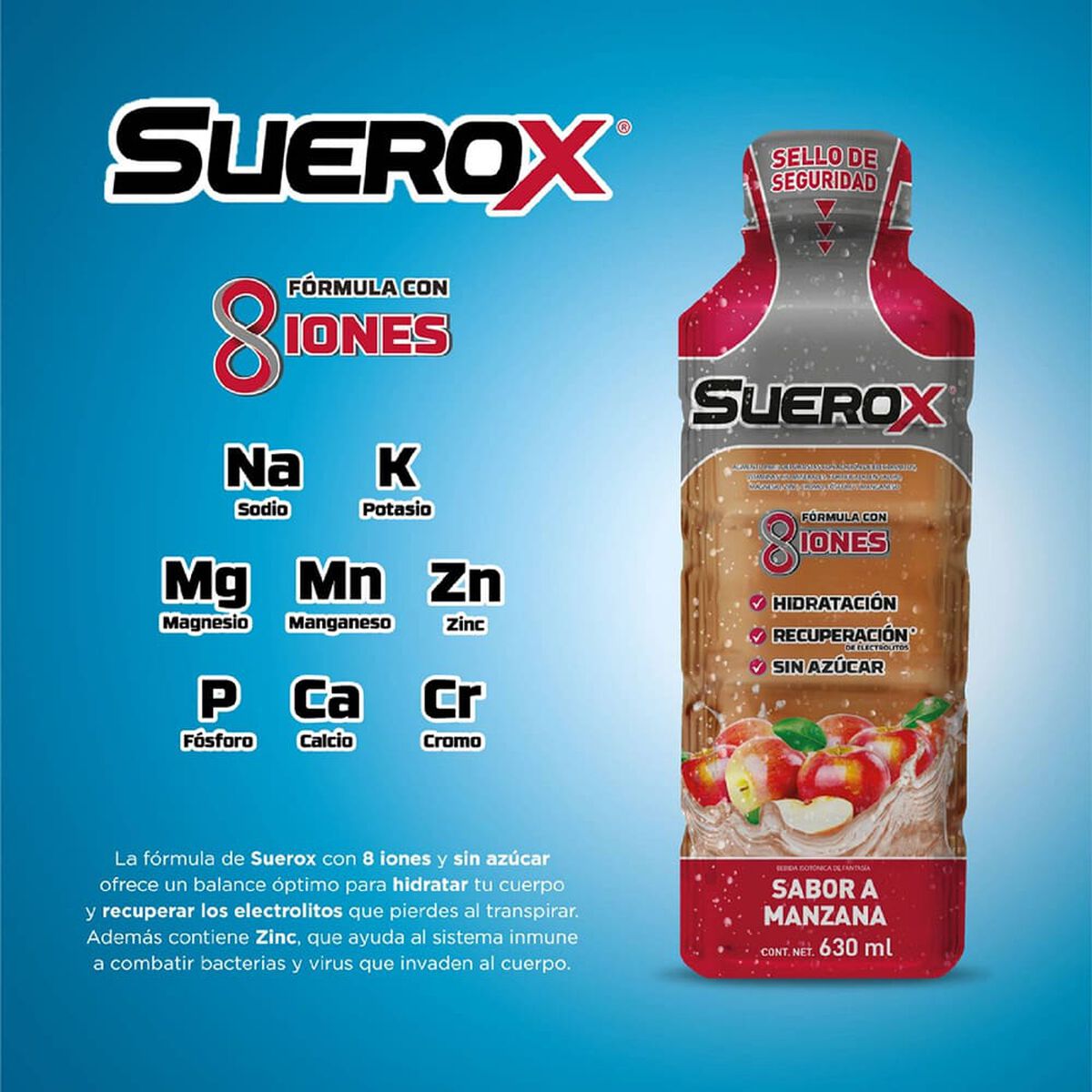 Pack Suerox 06 Bebidas Hidratantes Manzana 630 ml