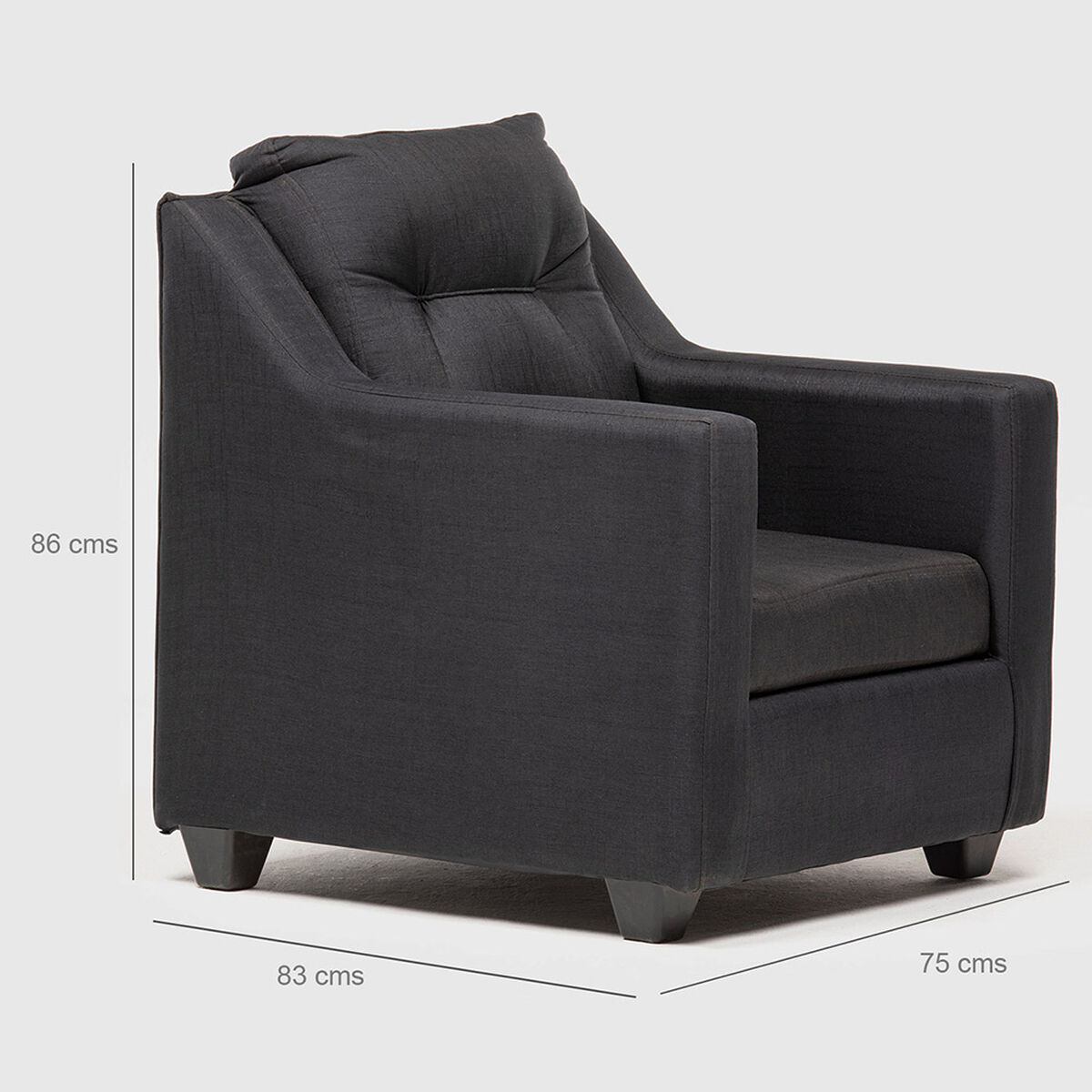 Juego de Living Almore Noruega Sof&aacute; 3 Cuerpos + Dos Sillones 1 Cuerpo Negro
