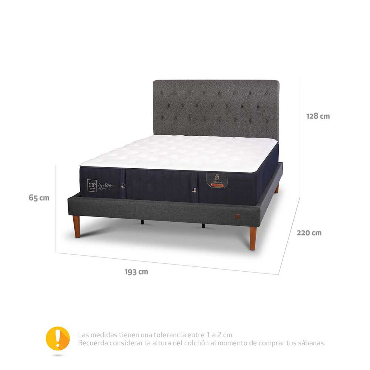 Cama Europea CIC King Premium + Respaldo