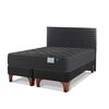 Cama Europea Flex Base Dividida 2 Plazas Black + Respaldo Modern Grafito