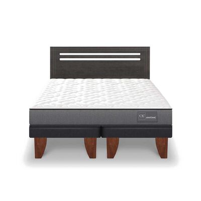 Cama Europea CIC Base Dividida 2 Plazas Anatomic + Respaldo Munich