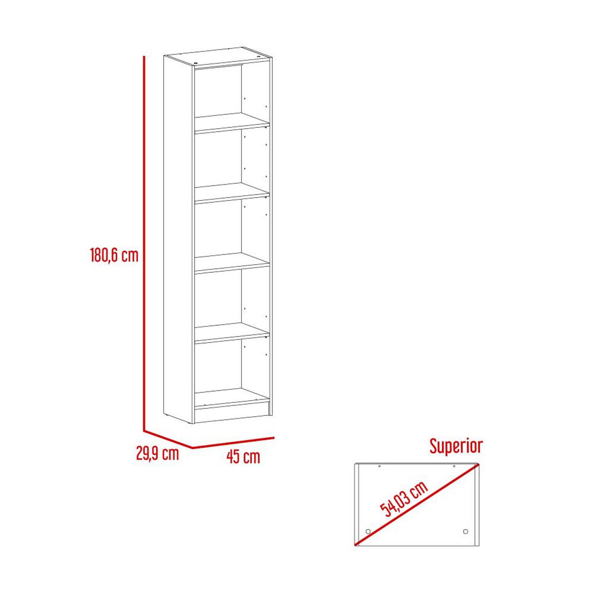 2 Estantes 45 cm + Estante 62 cm TuHome Home Macadamia