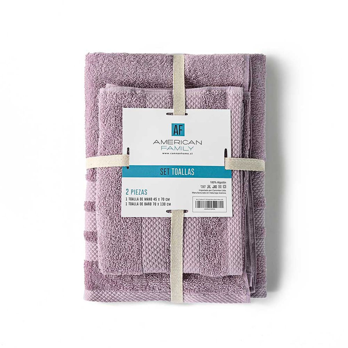 Set 2 Toallas American Family Malva