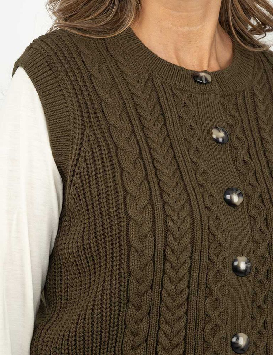 Sweater Botones Sin Mangas Mujer Portman Club