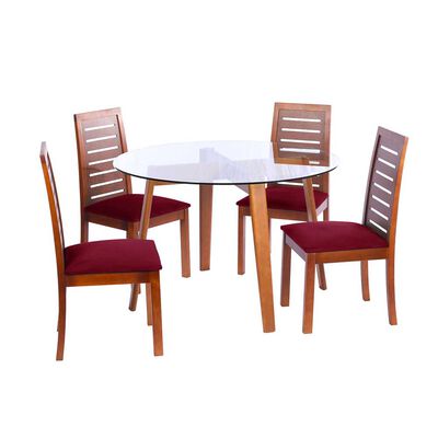 Juego de Comedor Latam Home Valencia 4 Sillas Burdeo