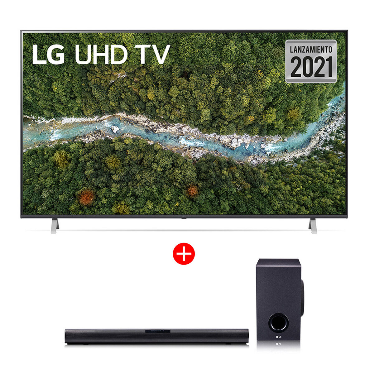 Combo LED 60" LG 60UP7750PSB Smart TV 4K UHD  + Parlante Bluetooth PM1 Azul