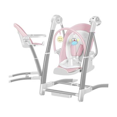 Imagen 1 del producto Silla de Comer y  Columpio Mecedor Lujoso Lubabycas Rosada