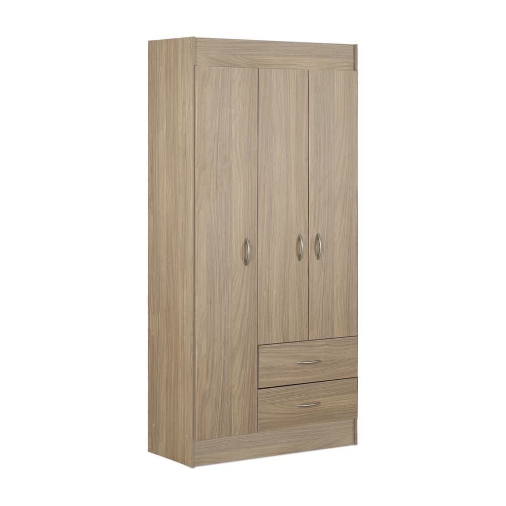 Closet Stanford 3 Puertas 2 Cajones Nogal