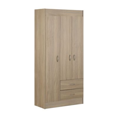 Closet Stanford 3 Puertas 2 Cajones Nogal