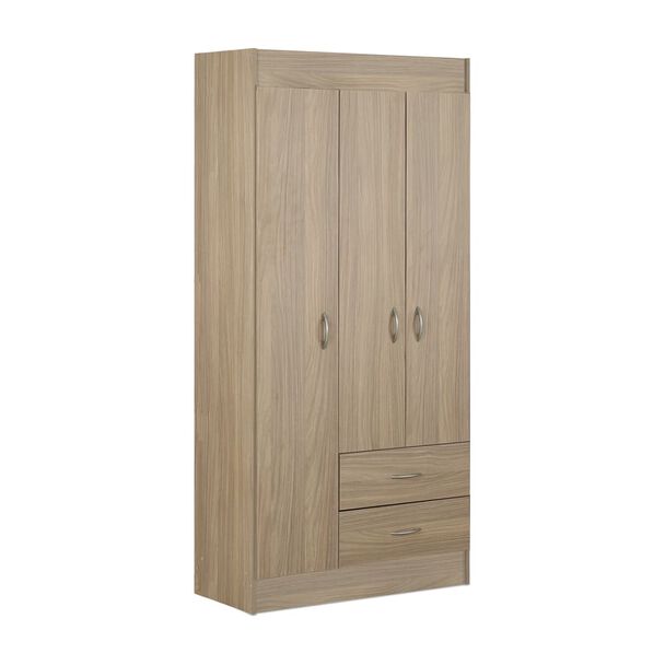 Closet Stanford 3 Puertas 2 Cajones Nogal