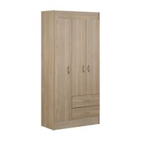 Closet Stanford 3 Puertas 2 Cajones Nogal