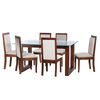 Juego de Comedor Latam Home Pamplona Segovia 6 Sillas Cuero Gris