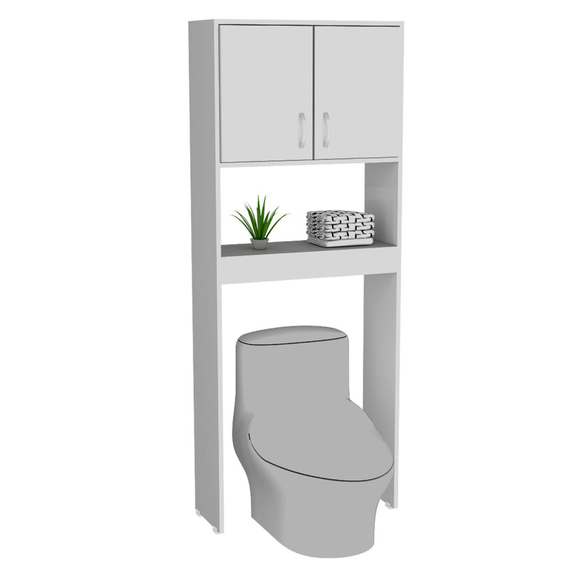 Botiquín Bath 28 + Base Lavamanos + Estante Wc + Auxiliar TuHome BigBath Blanco