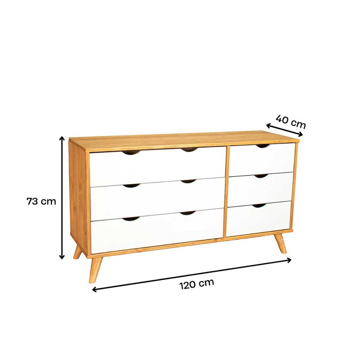 Cómoda Vekkahome Luna 6 Cajones Café