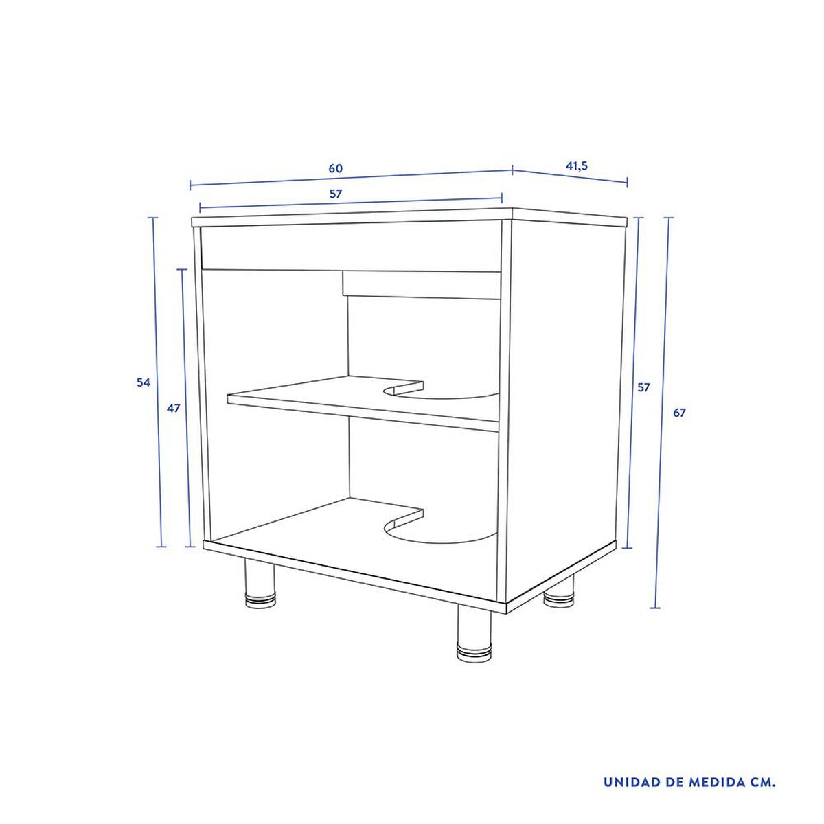Combo Estante 2 Puertas + Vanitorio 2 Puertas + Estante Organizador 2 Puertas + Despensero de Baño 2 Puertas CIC Blanco