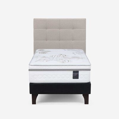 Imagen 1 del producto Cama Europea Rosen 1,5 Plazas Art 4 + Respaldo Niebla