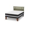 Cama Europea CIC 2 Plazas Ortopedic + Respaldo Dublin Olivo