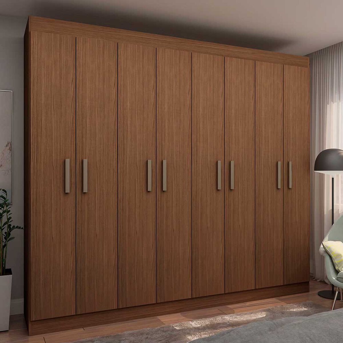Closet Vekkahome Magnus 8 Puertas Caf&eacute; Oscuro