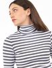 Polera Crop Rayas Manga Larga Cuello Tortuga Mujer Icono