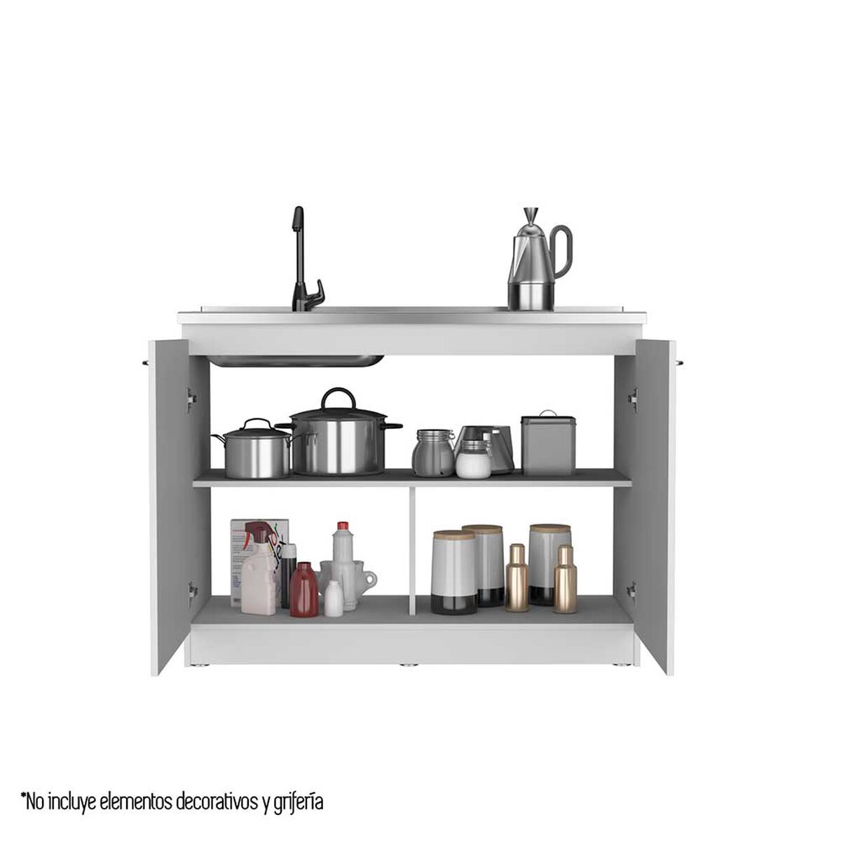 Mueble de Cocina Inferior TuHome Napoles 2 Puertas Blanco