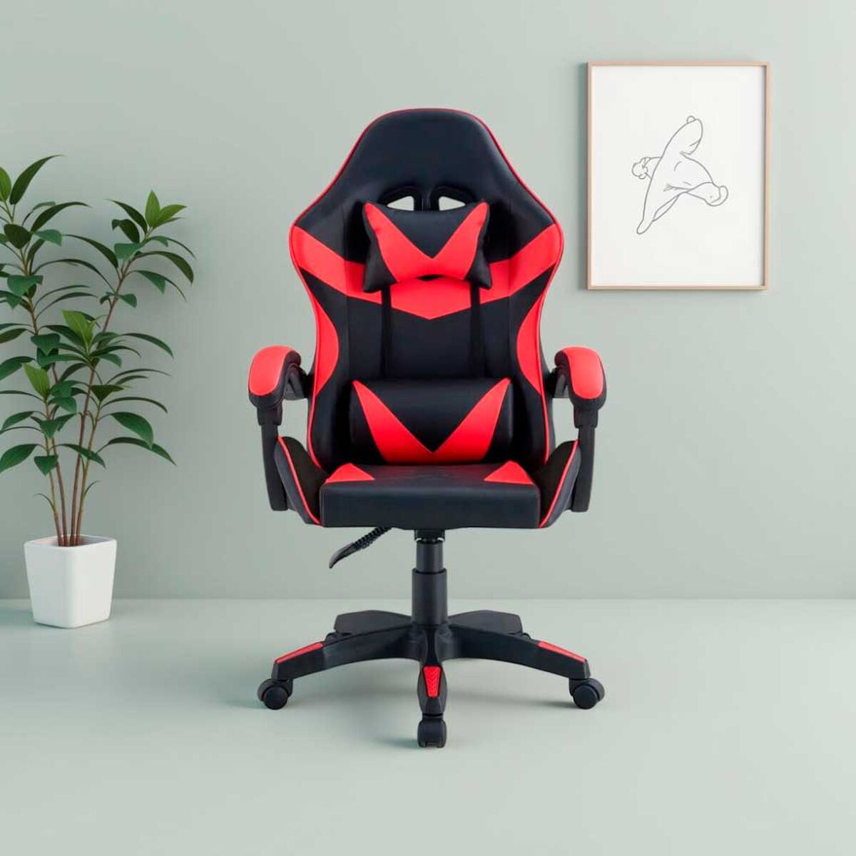 Silla Gamer Arthome Tokio Negra Rojo