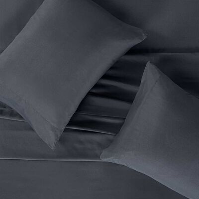 Imagen 2 del producto Juego de Sábanas Rosen 2 Plazas Microfibra Gris Oscuro