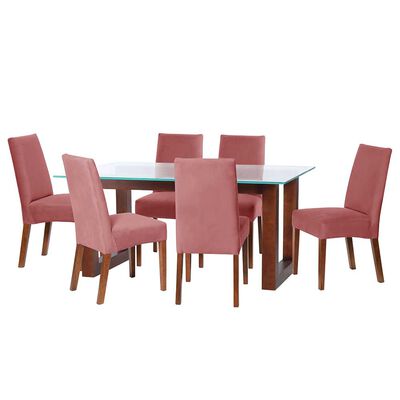 Juego de Comedor Latam Home Pamplona Burgos 6 Sillas PU Beige