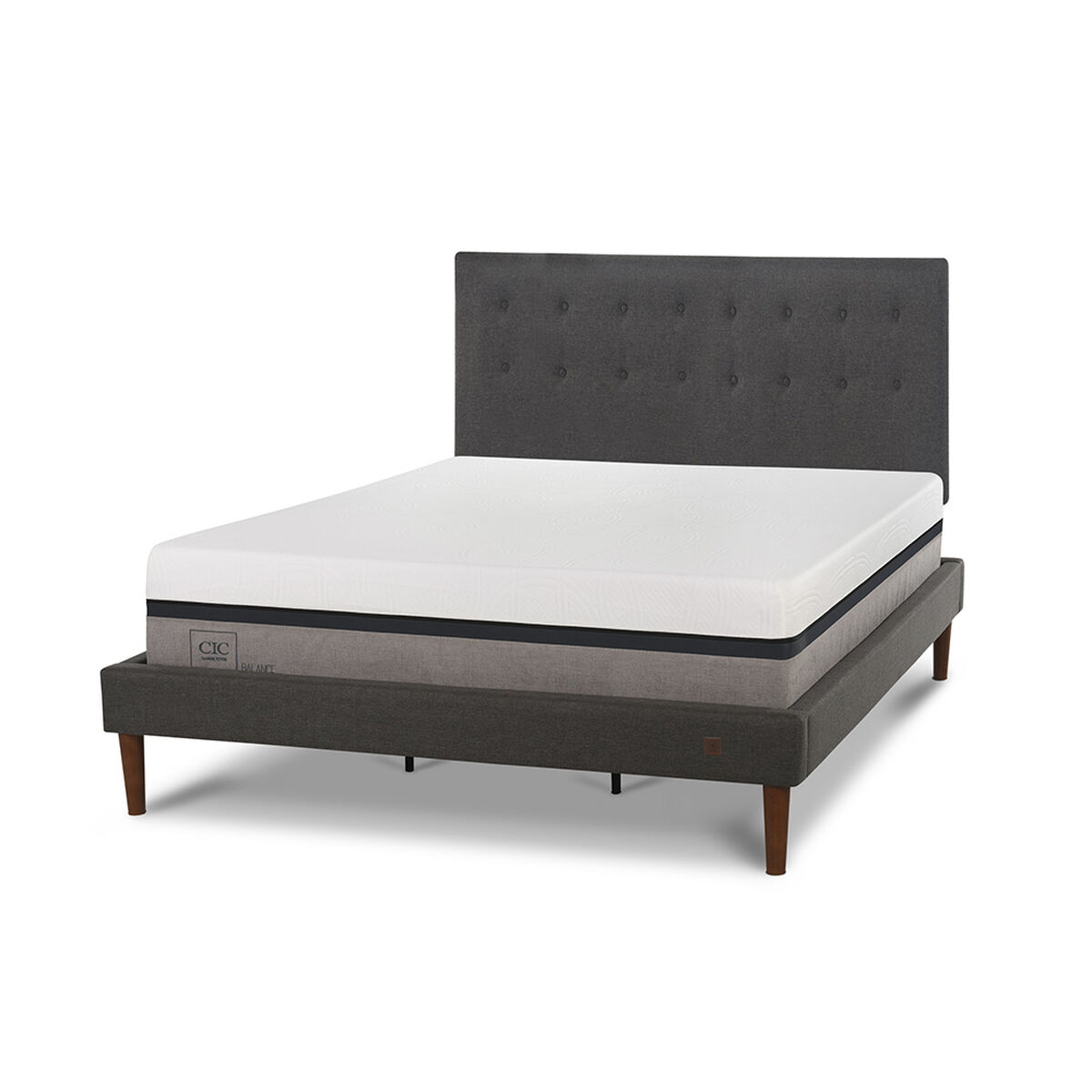 Cama Europea CIC Curve King Balance + Respaldo Eufrates