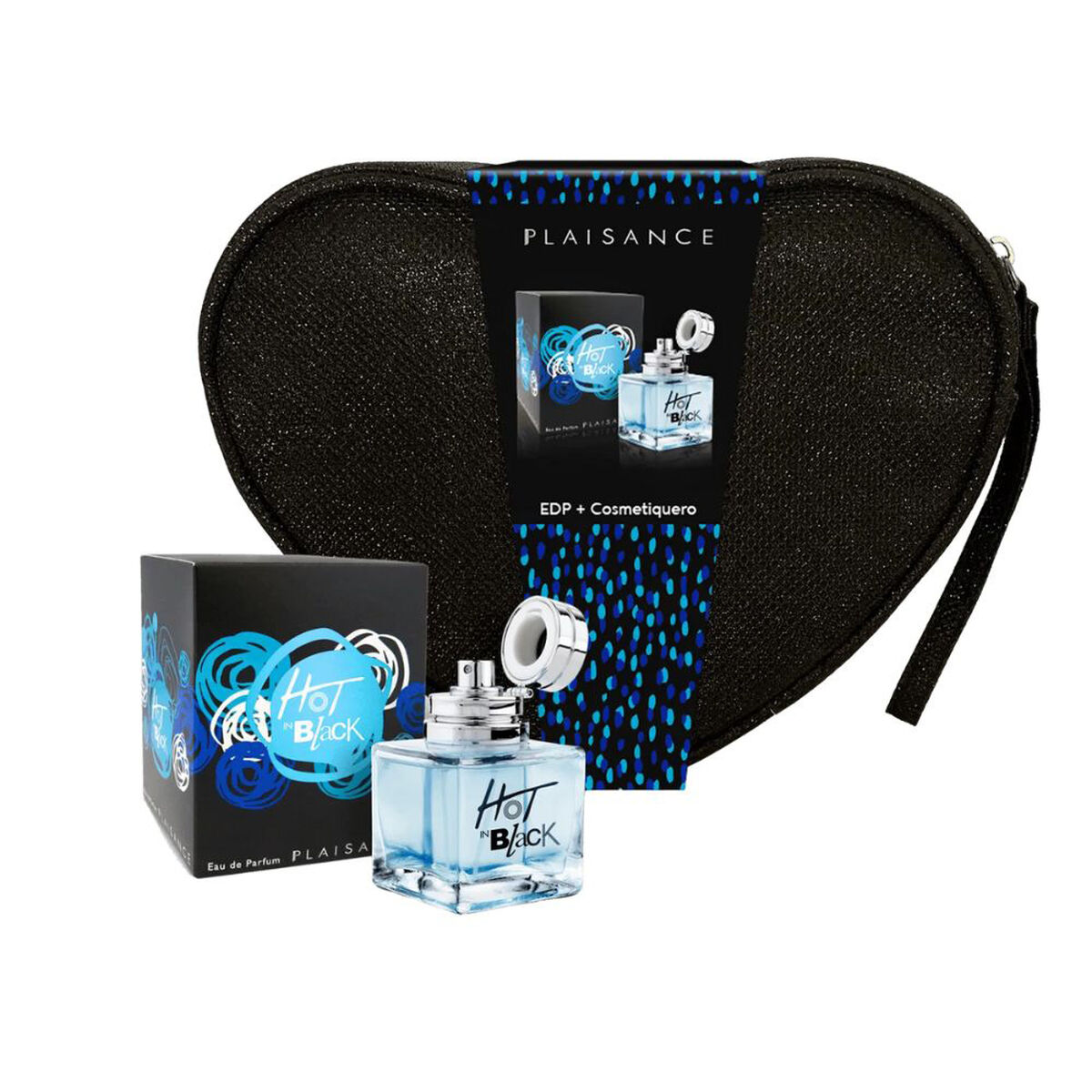 Set de Perfume Plaisance Hot in Black 80 ml EDP + Cosmetiquero Plaisance