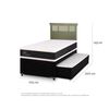 Cama Nido CIC 1,5 Plazas Ortopedic + Respaldo Dublin Olivo