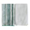 Pack 2 Paños de Cocina Casa Linda Lineas 40 x 60 cm Blanco Verde