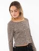 Sweater Crop Botones Mujer Icono