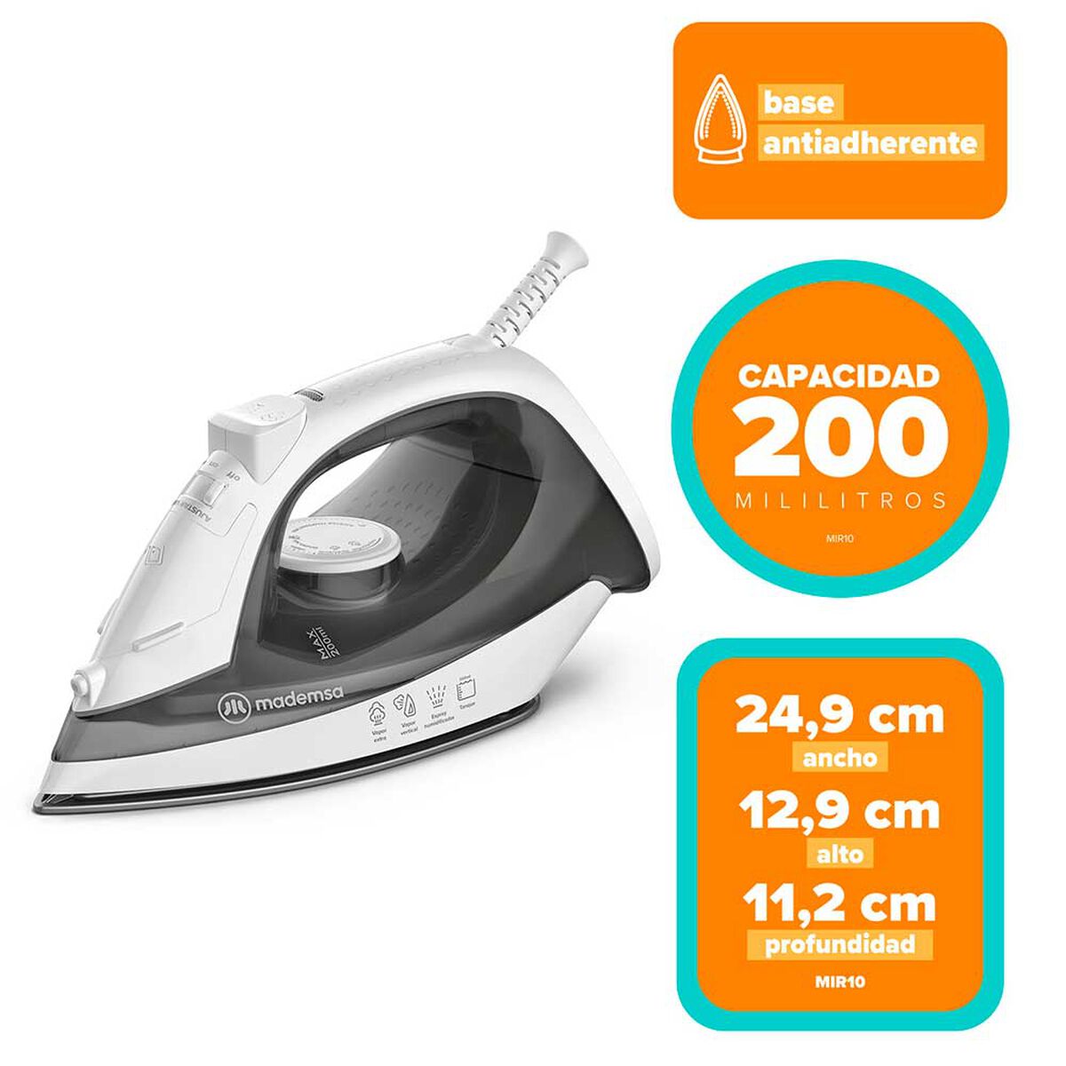 Plancha a Vapor Mademsa MIR10