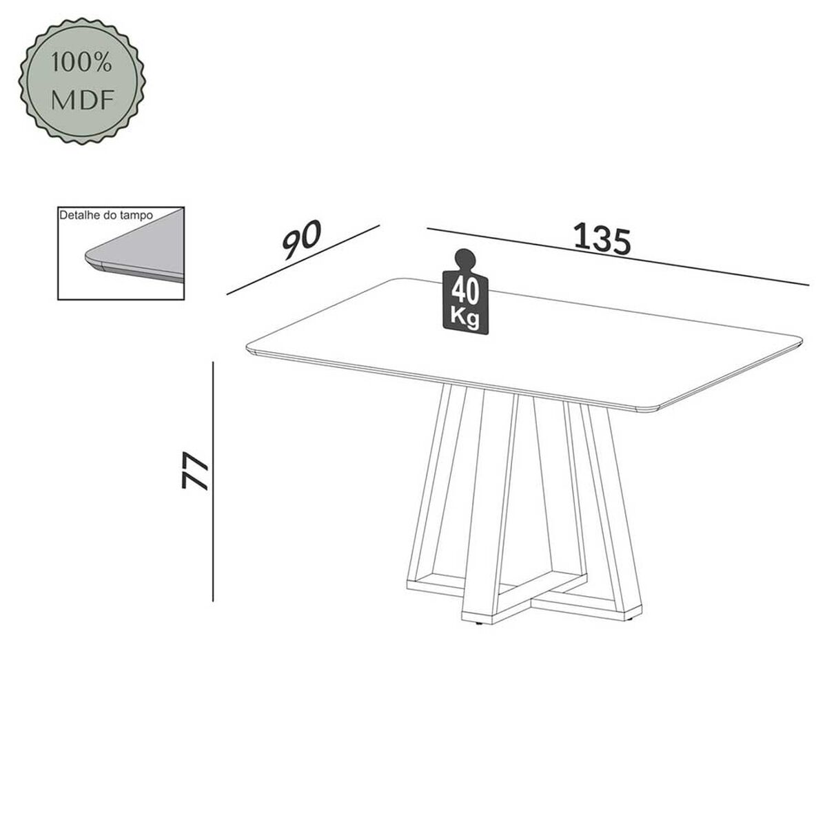 Comedor Decocasa Tm86 4 Sillas Off White Castaño
