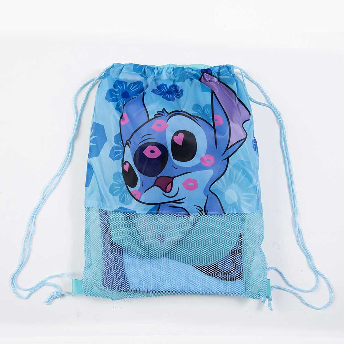 Toalla de Playa + Bolso + Jockey Disney Stitch 140 x 70 cm