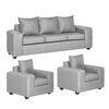 Juego de Living Innovamuebles Kahlo Sofá 3 Cuerpos + Dos Sillones 1 Cuerpo Gris Claro