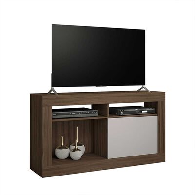 Rack TV Home Mobili Perry Hasta 50" Blanco Off Café