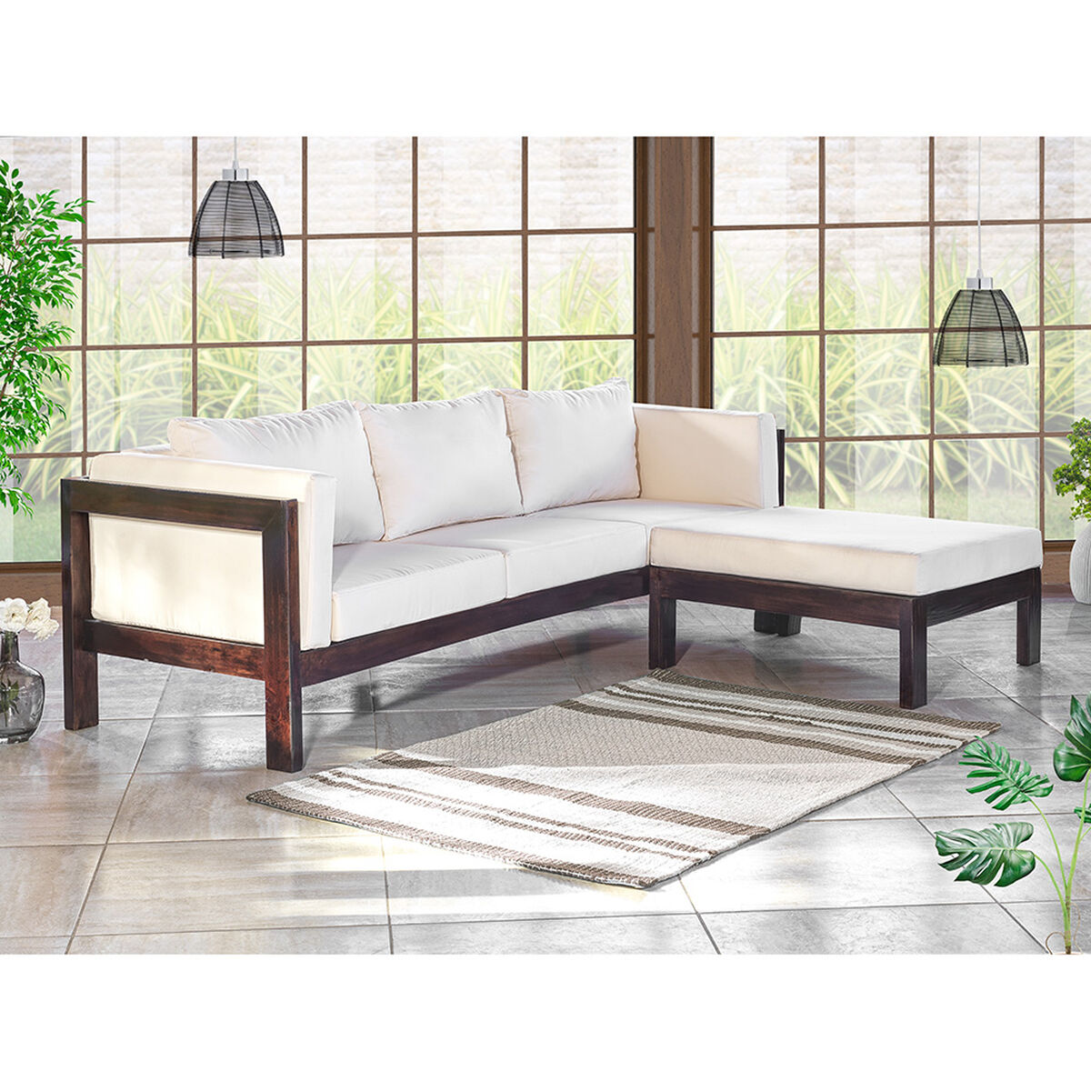 Sofá Seccional para Terraza Premium Innovamuebles Laurel 4 Cuerpos Beige 