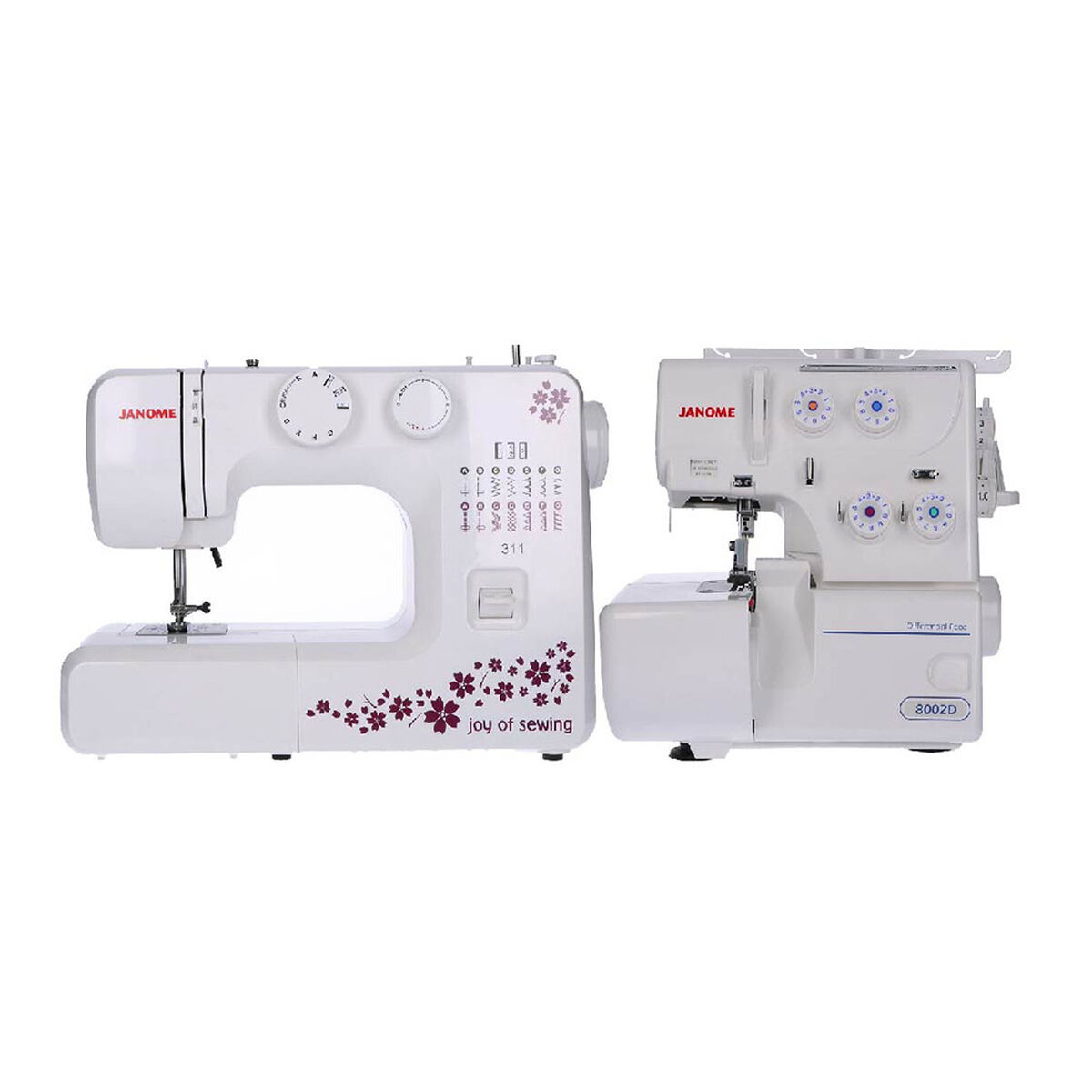 Combo Máquinas de Coser Janome 311 + Overlock 8002D