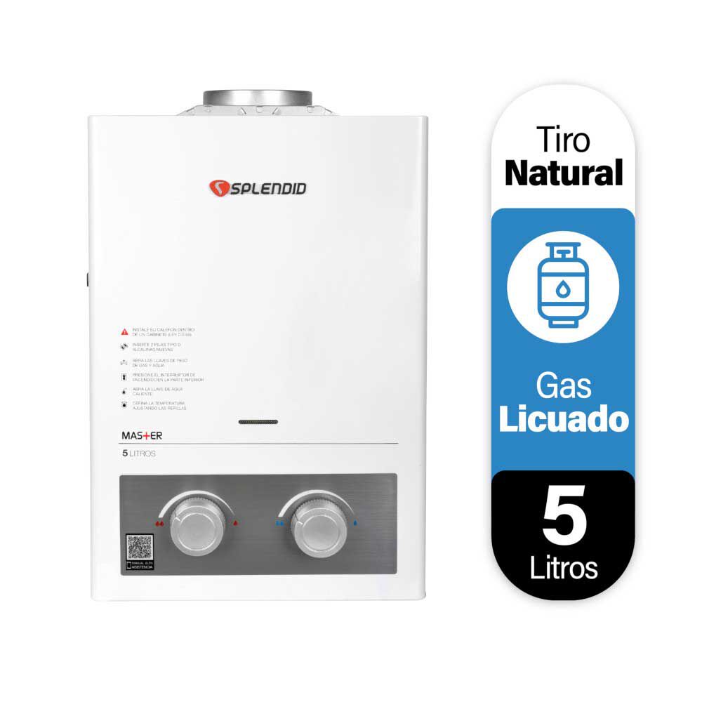 Calefont Tiro natural Splendid Gas licuado 5 L