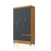 Closet Vekkahome Americano 4 Puertas 2 Cajones Gris