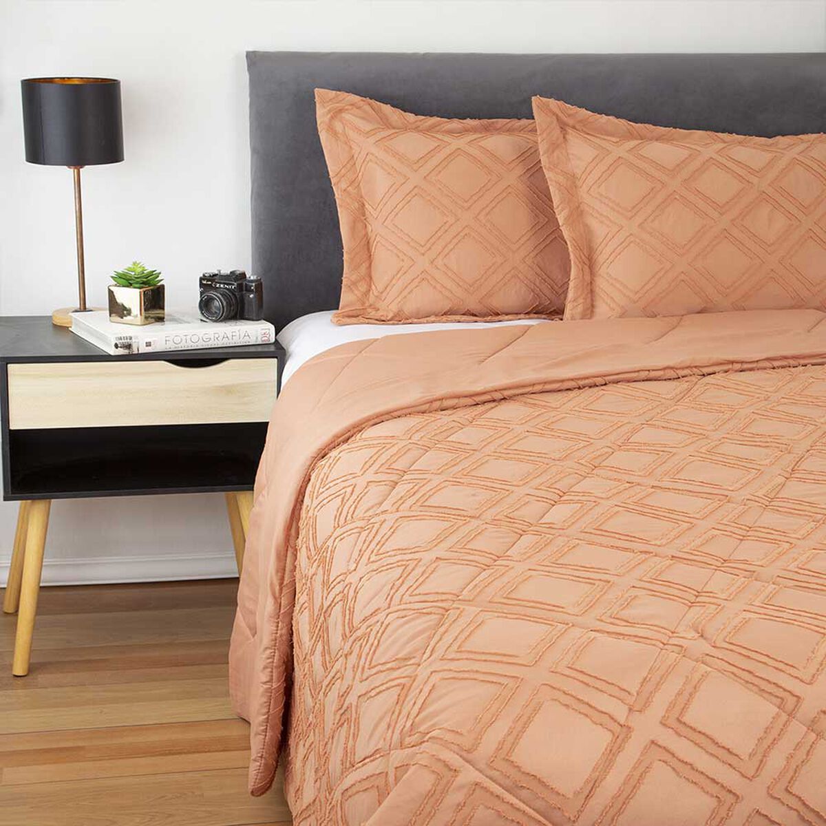 Cobertor Diamond Zibel 1,5 Plazas Liso Terra