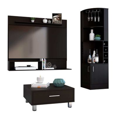 Imagen 2 del producto Combo Bar Esquinero + Panel TV55 + Mesa de Centro TuHome Beijing Coñac