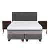Box Spring Balance 2 Plazas Base Dividida + Mueble + Respaldo Eufrates